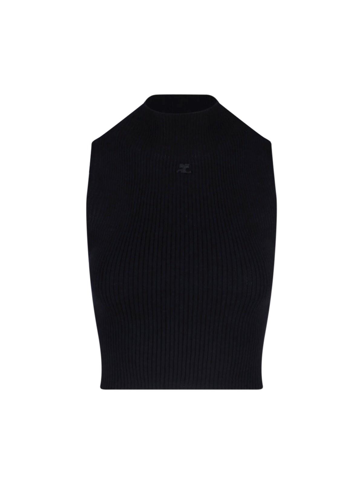 courrèges logo crop top