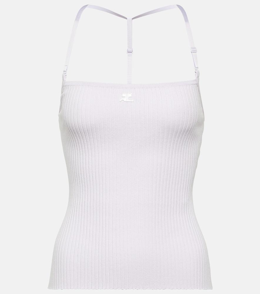 courrèges logo halterneck ribbed
