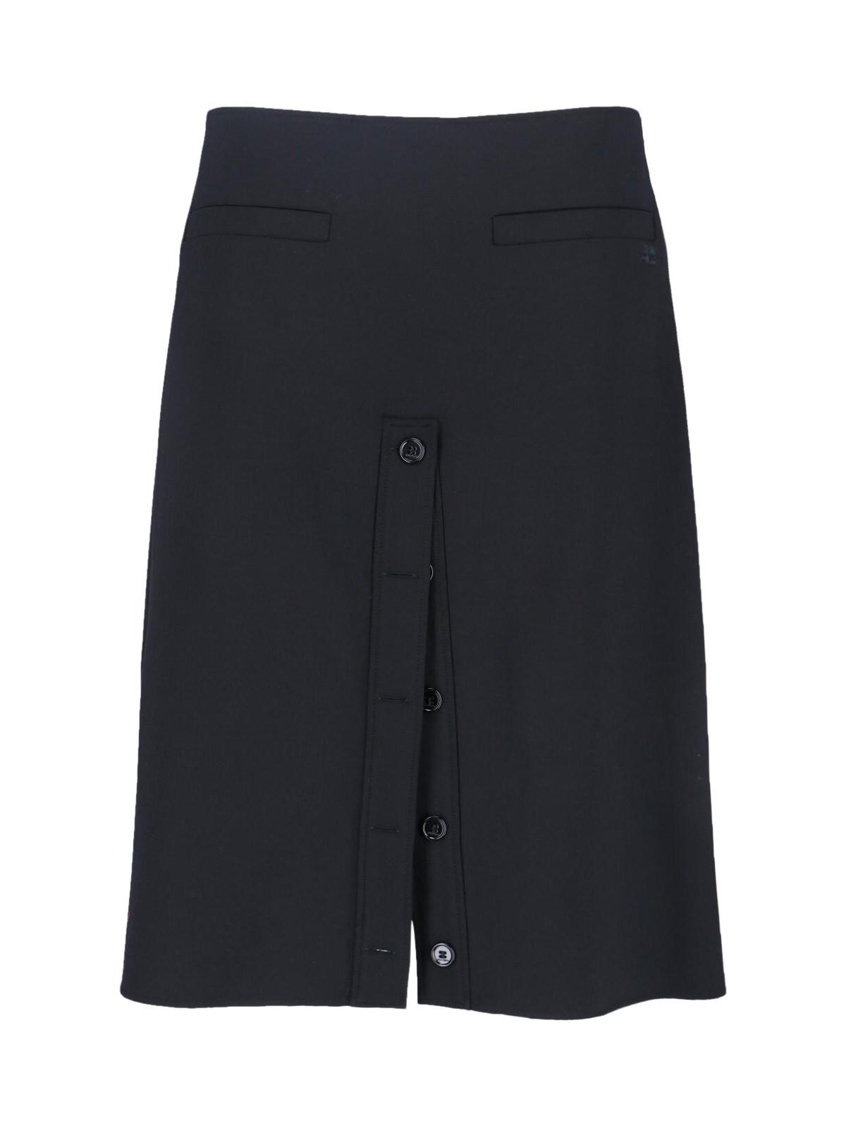 courrèges logo midi skirt
