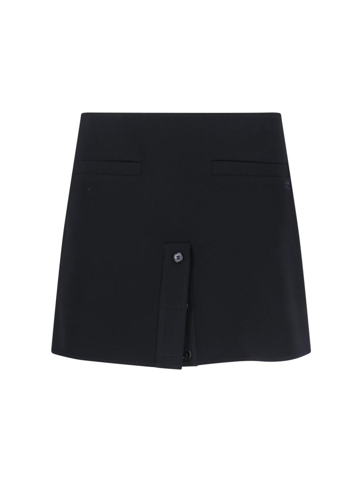 courrèges logo mini skirt