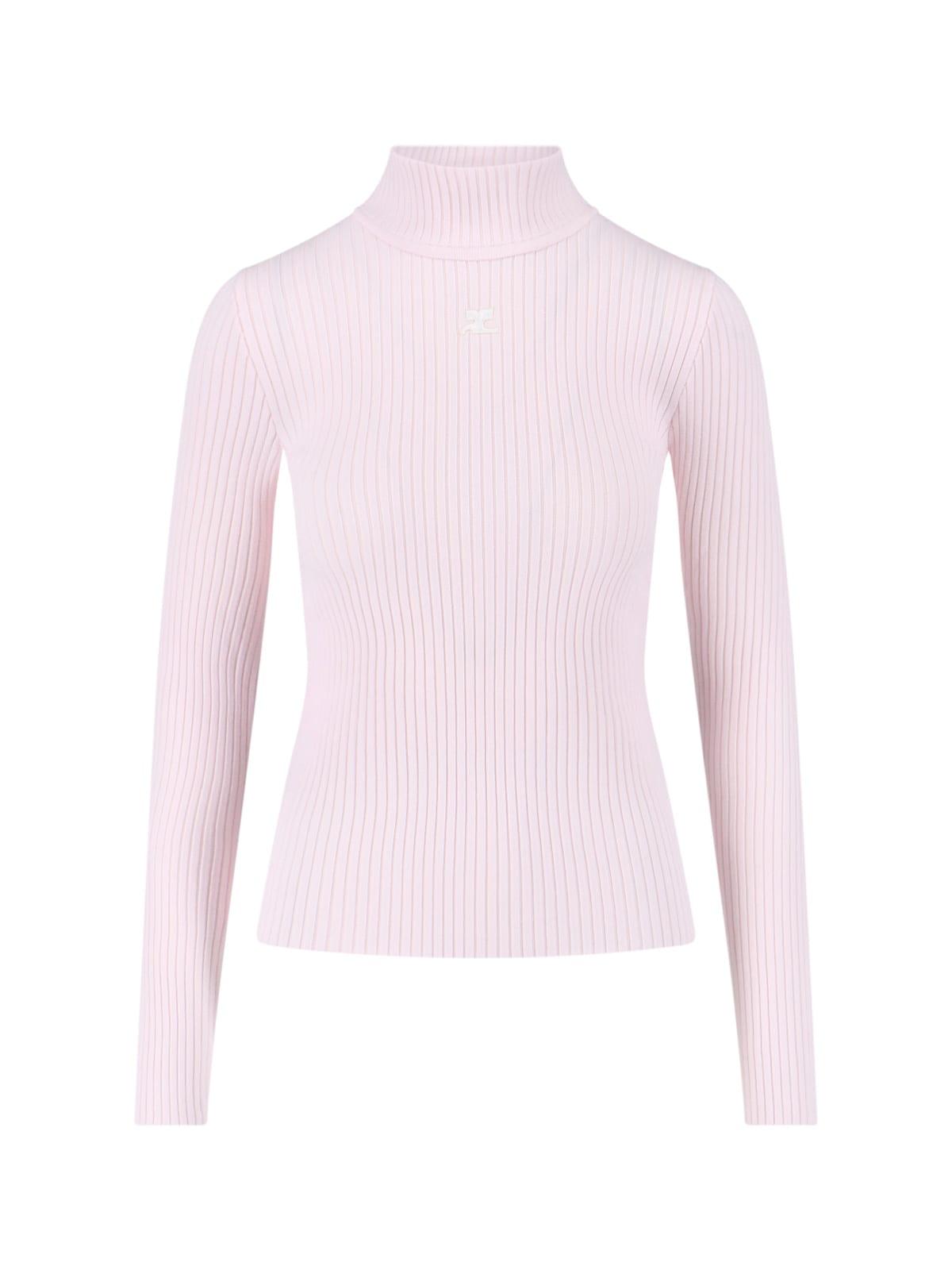 courrèges logo turtleneck sweater