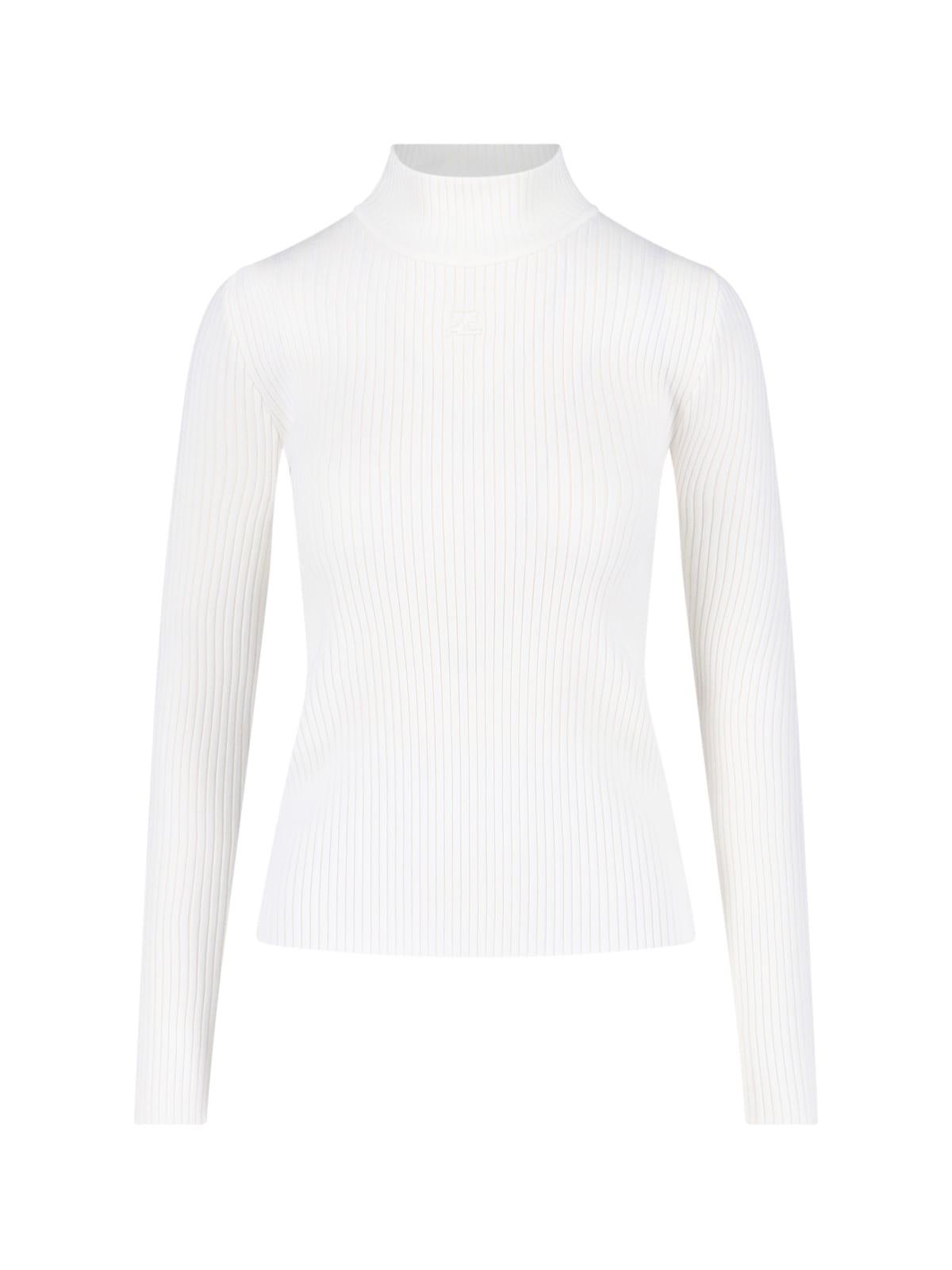 courrèges logo turtleneck sweater