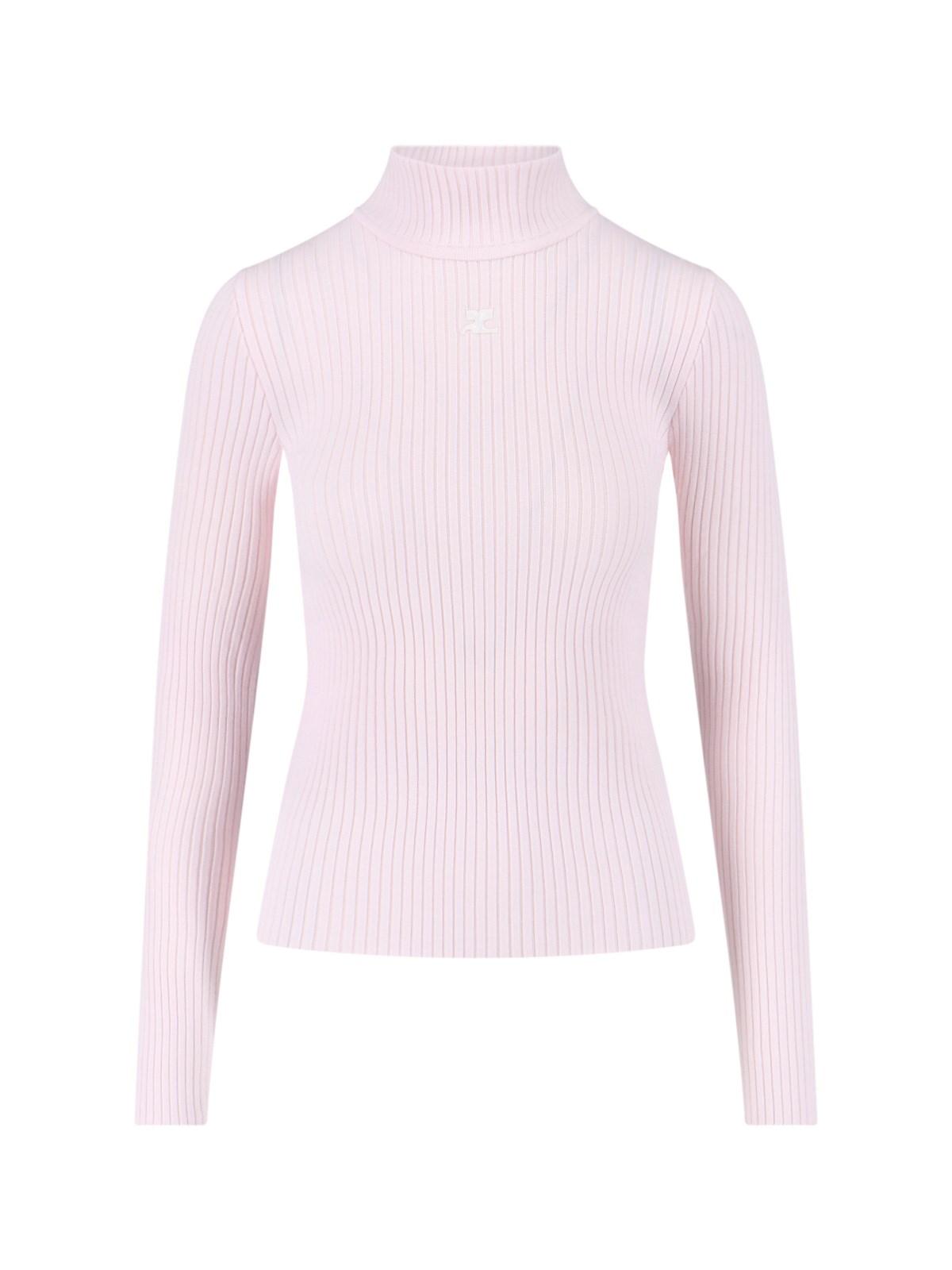 courrèges logo turtleneck sweater