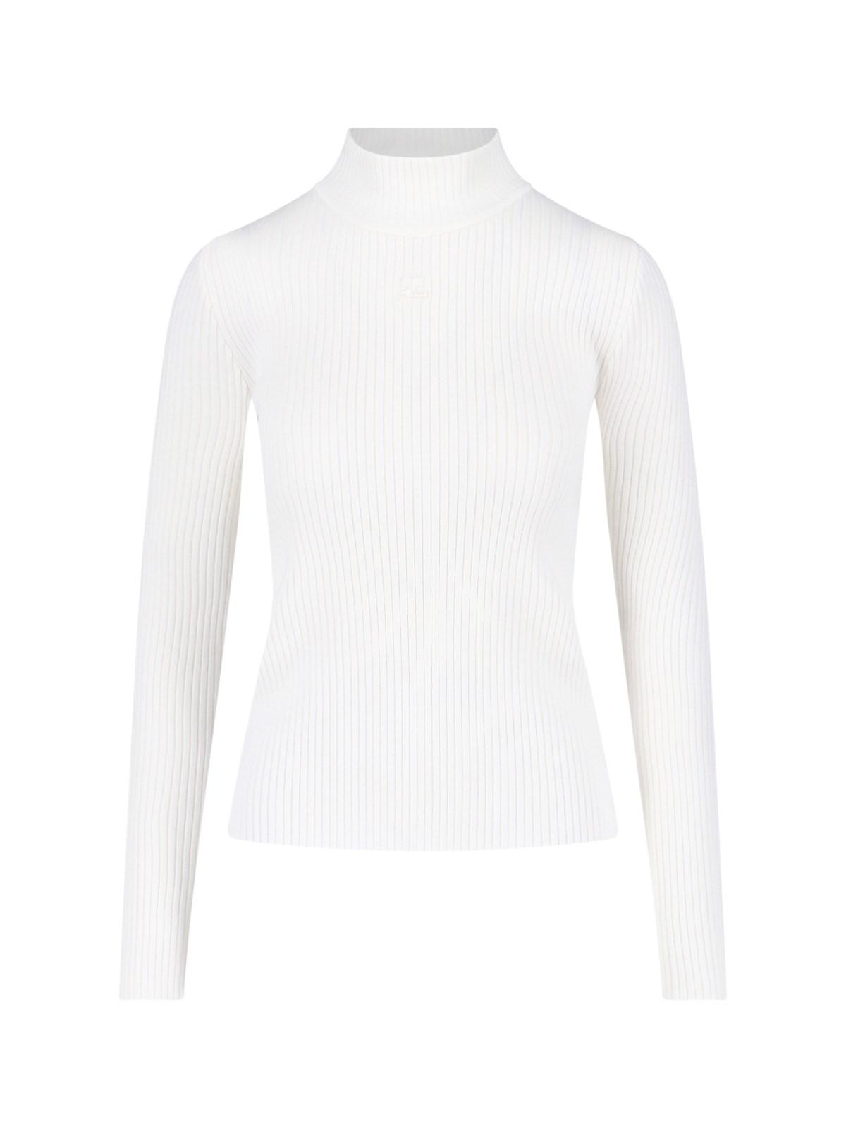 courrèges logo turtleneck sweater