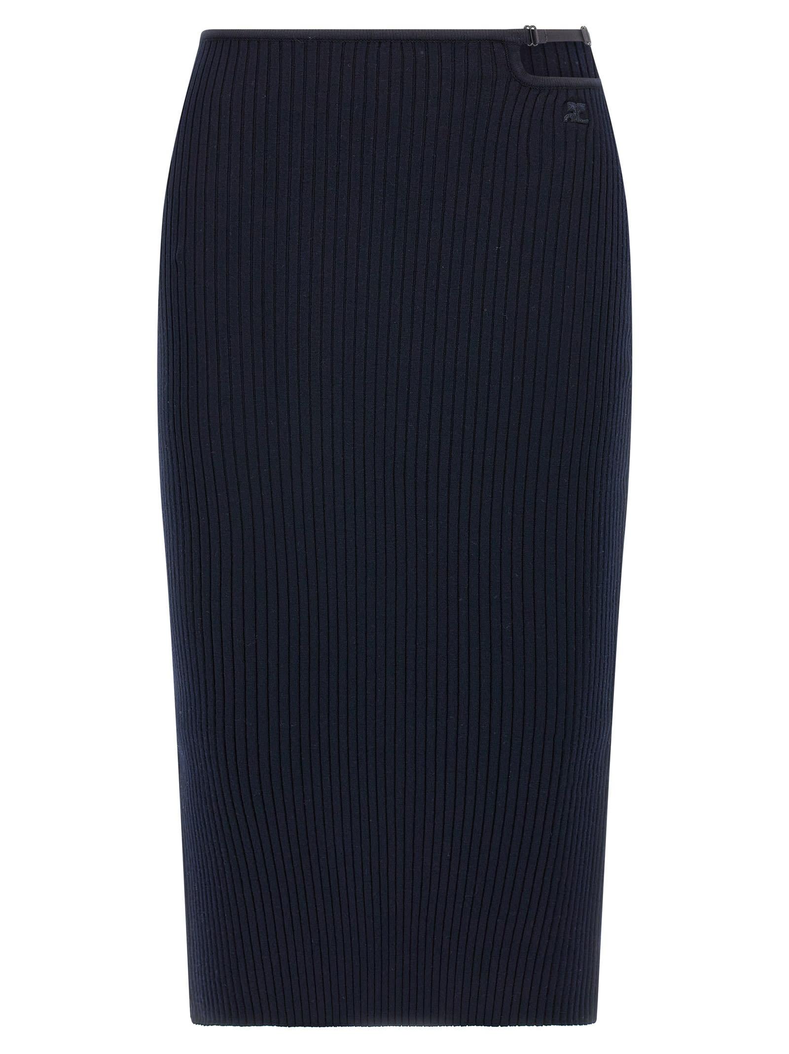 courrèges loop rib knit skirt