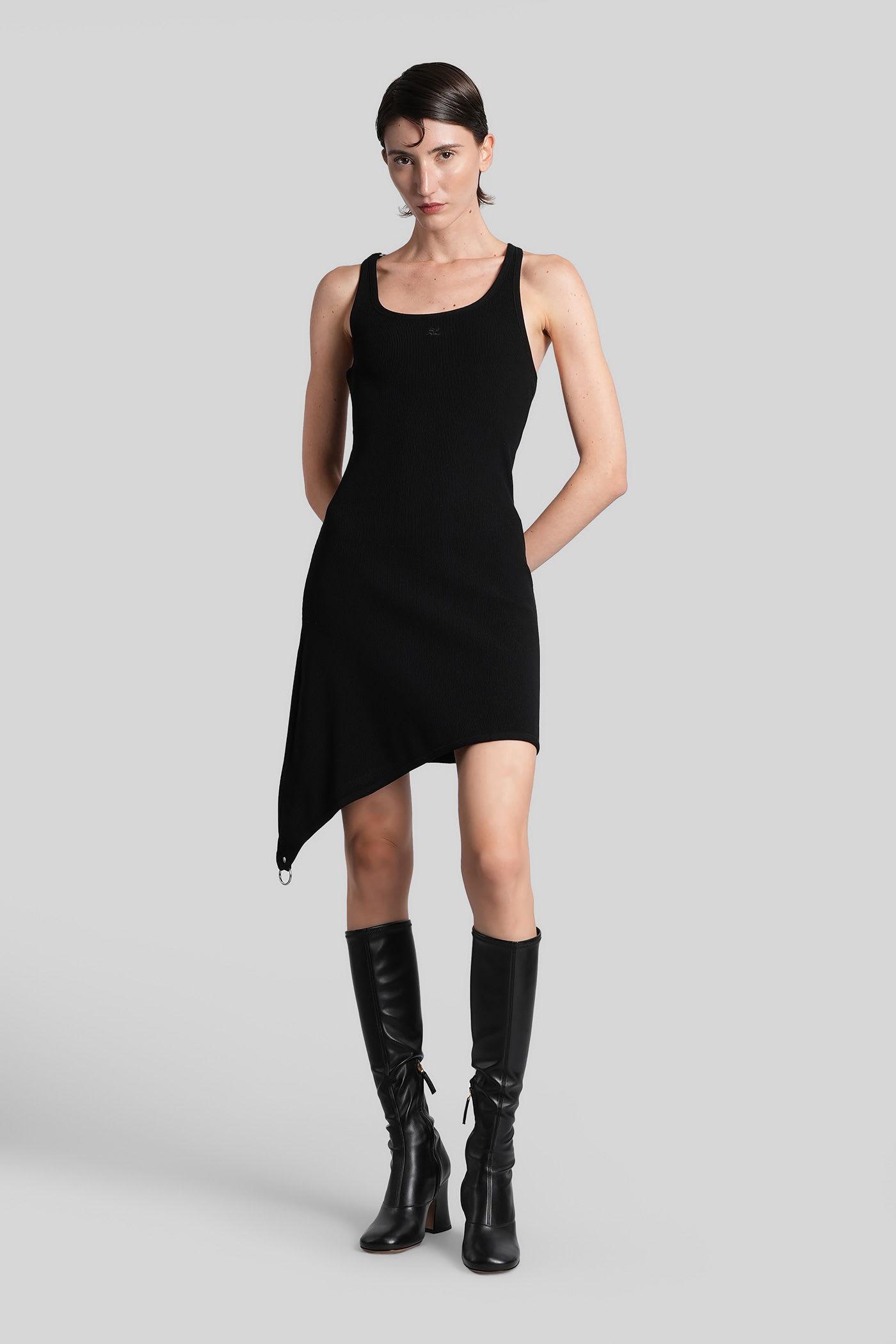 courrèges mini dress in black viscose