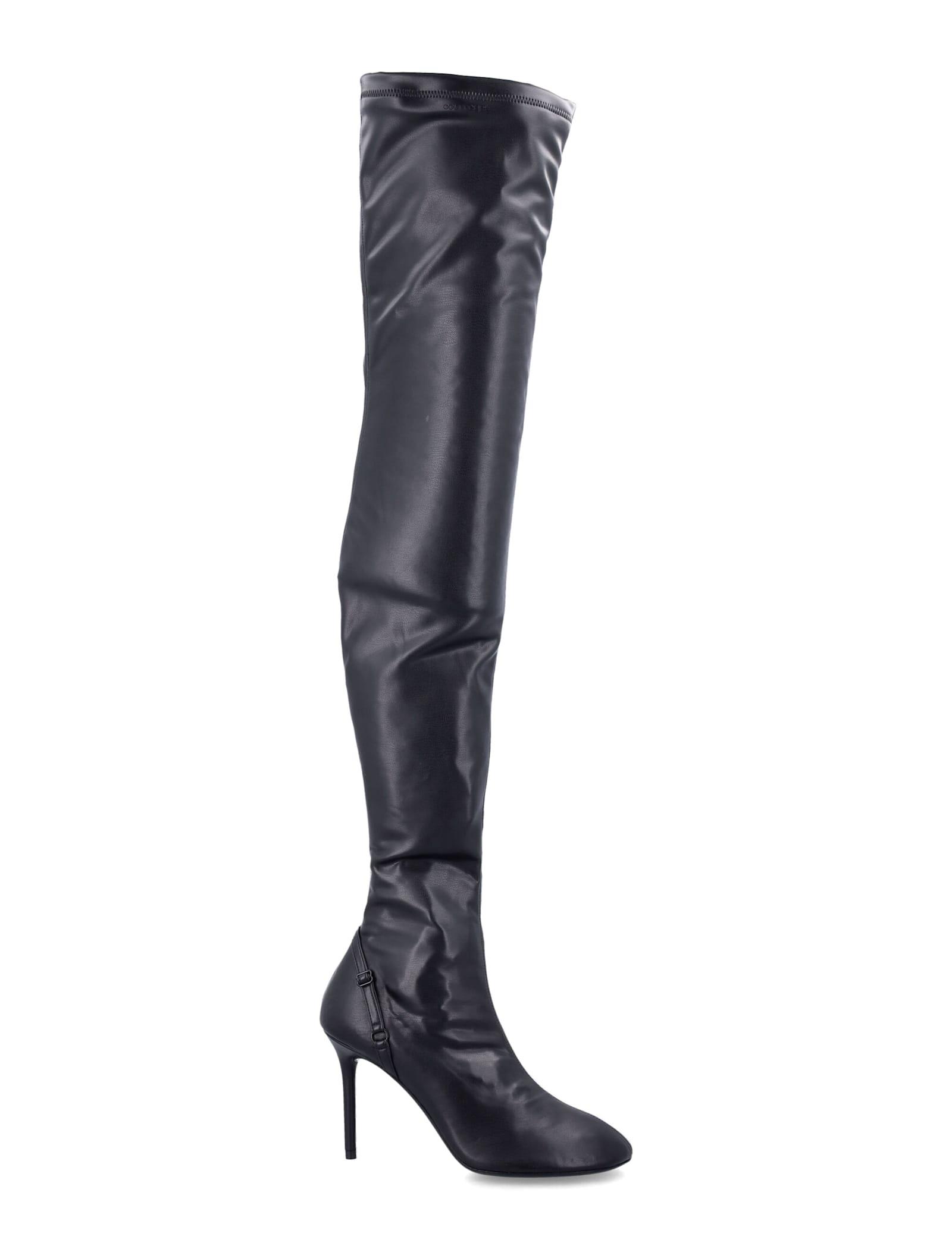 courrèges oblique stretch thigh boots