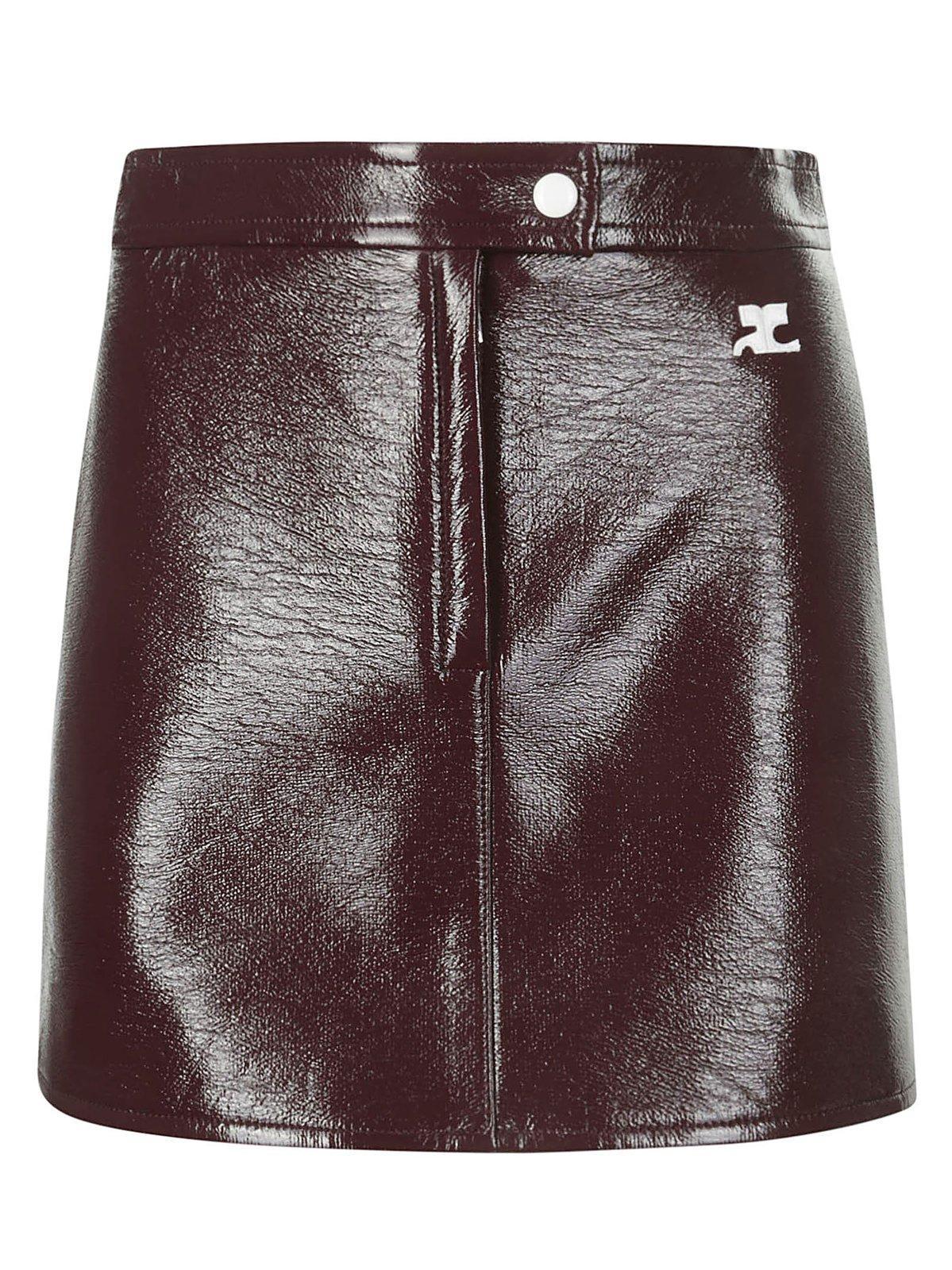 courrèges reedition logo patch mini skirt