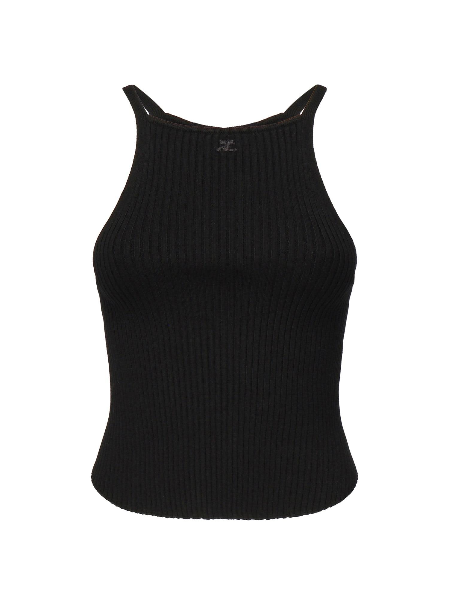 courrèges ribbed knit top