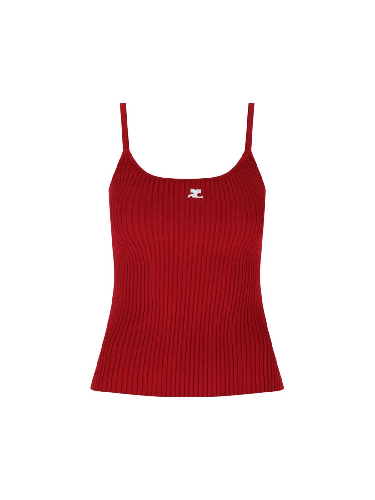 courrèges ribbed tank top "reedition"