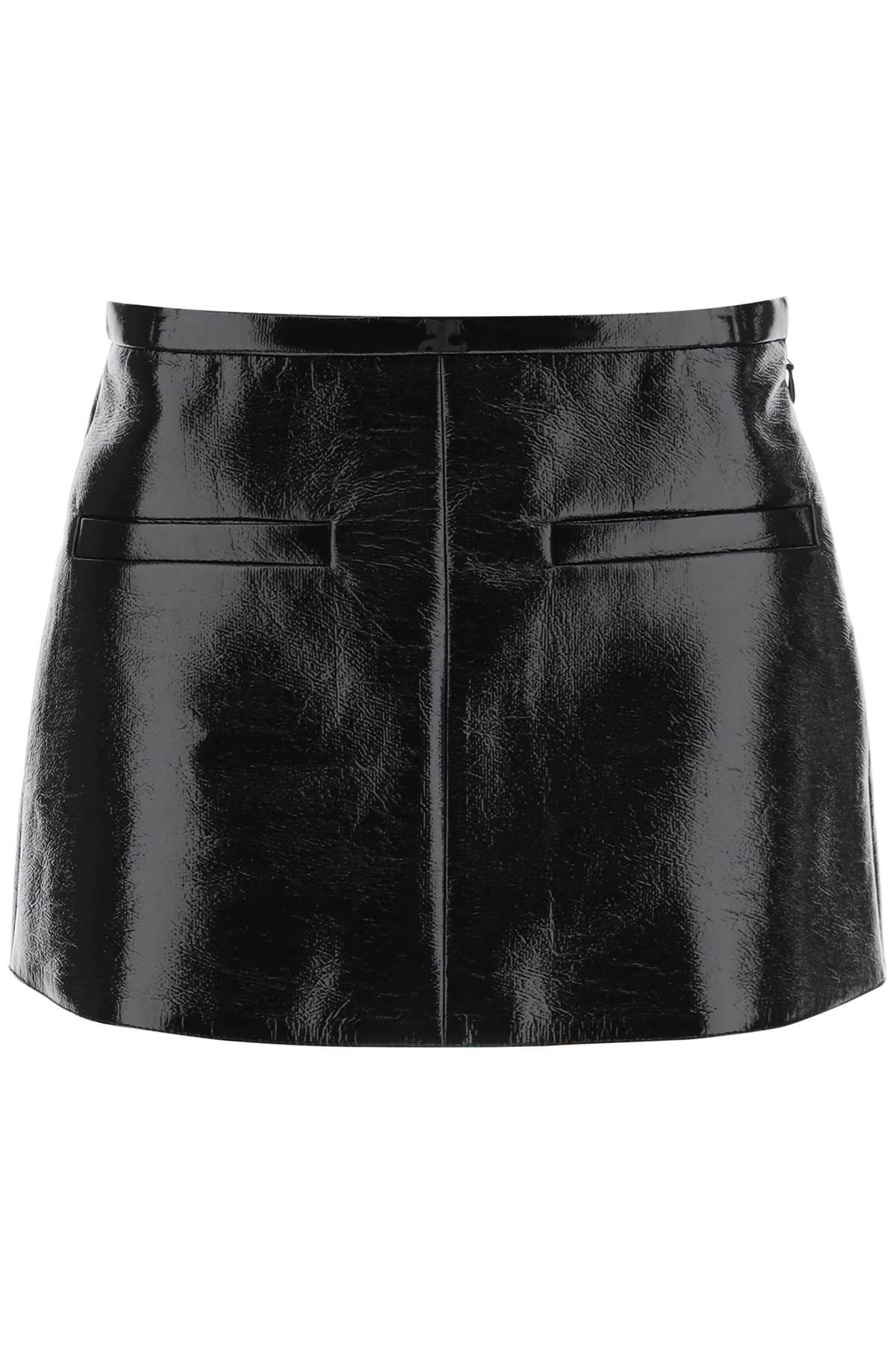 courrèges skirt in black polyuretan
