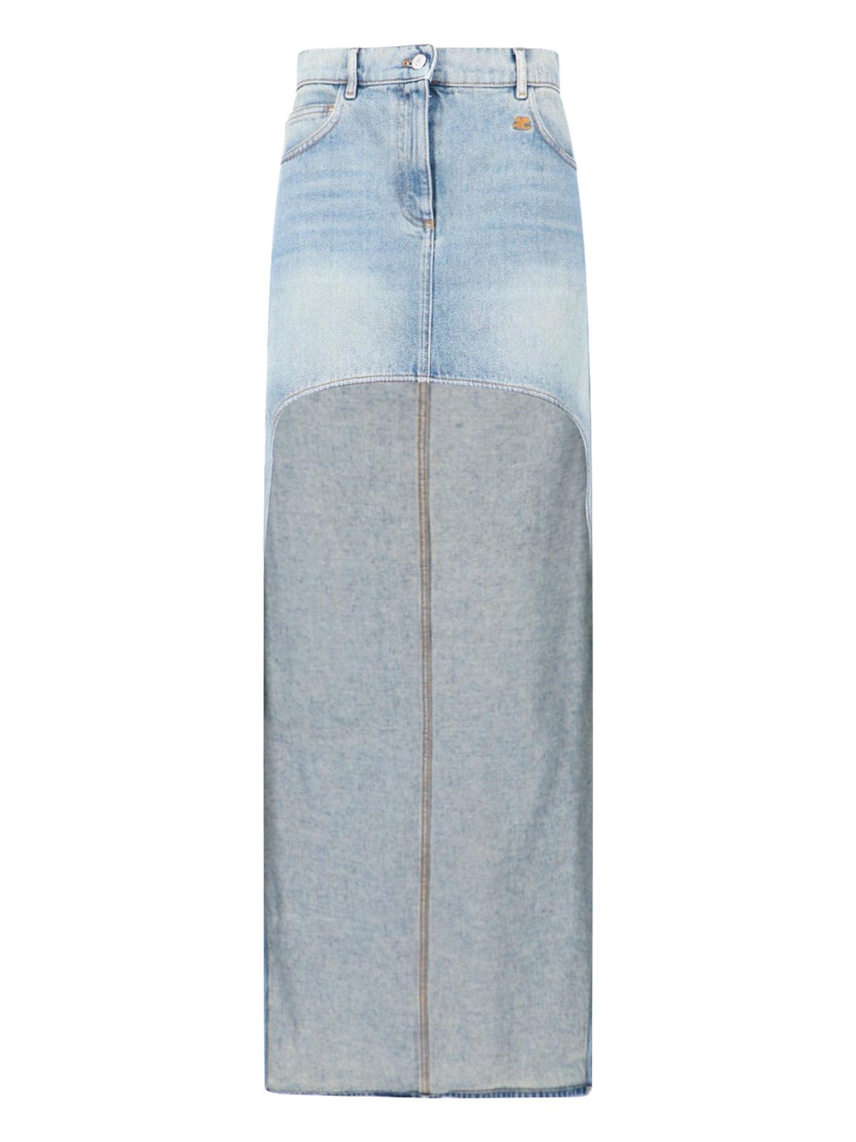 courrèges skirts blue cotton - women