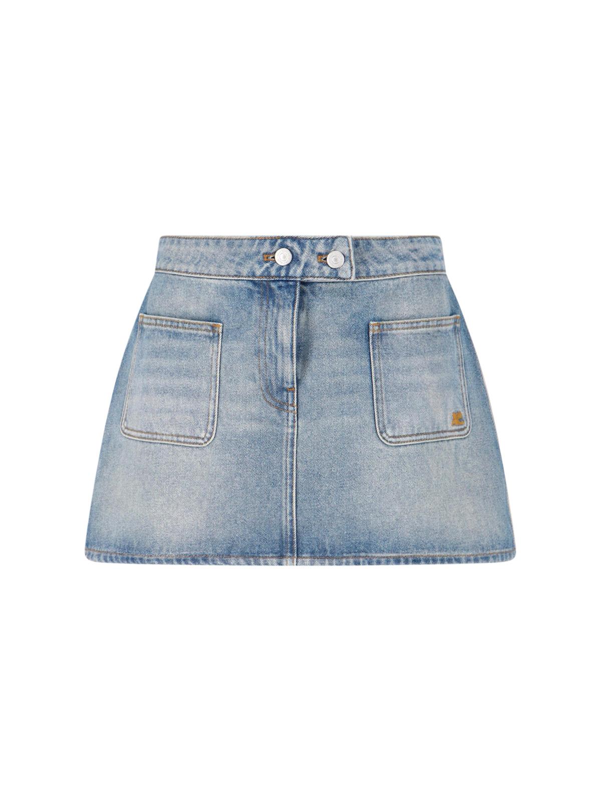 courrèges skirts blue cotton - women