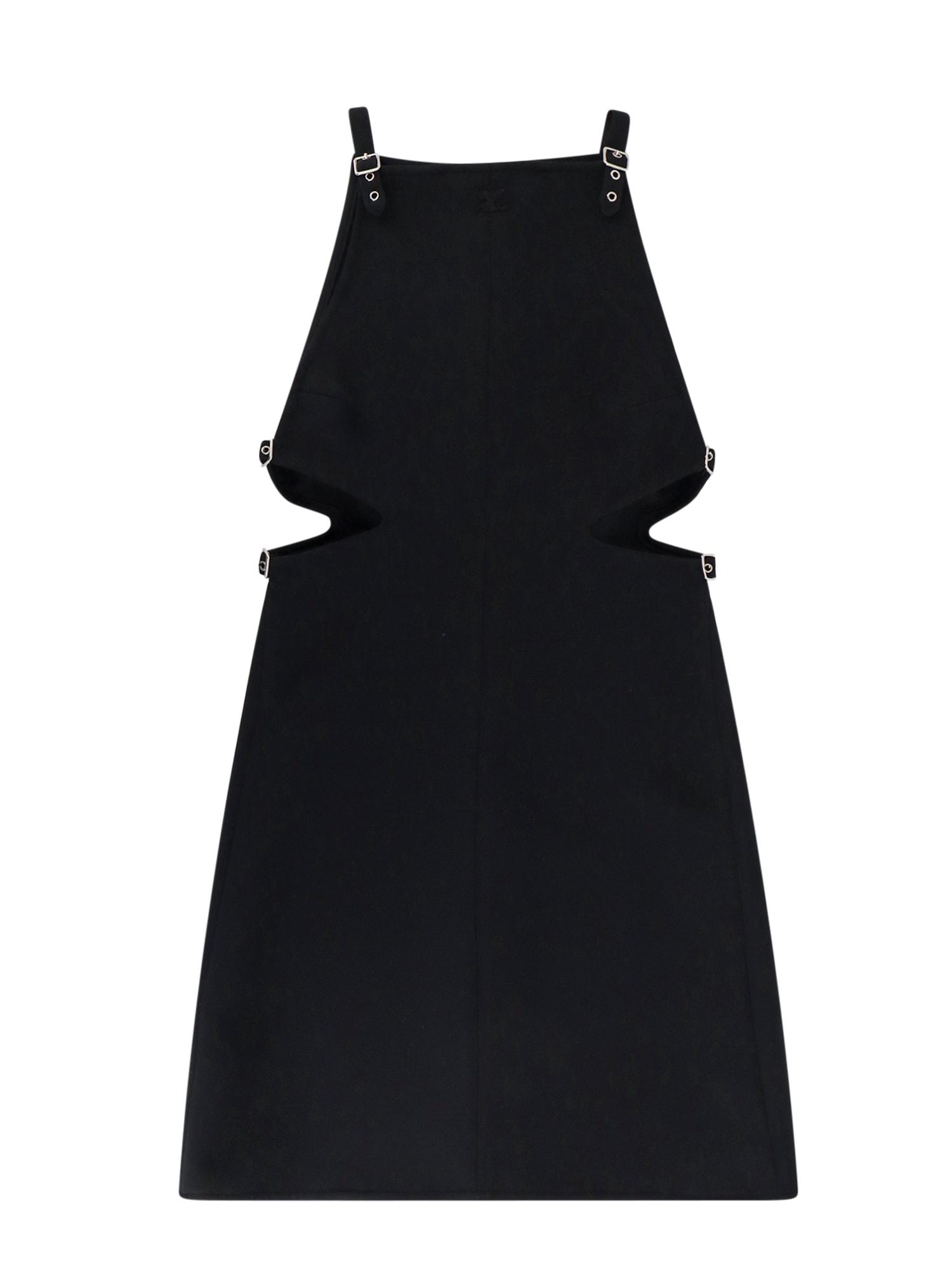 courrèges slash buckle twill dress