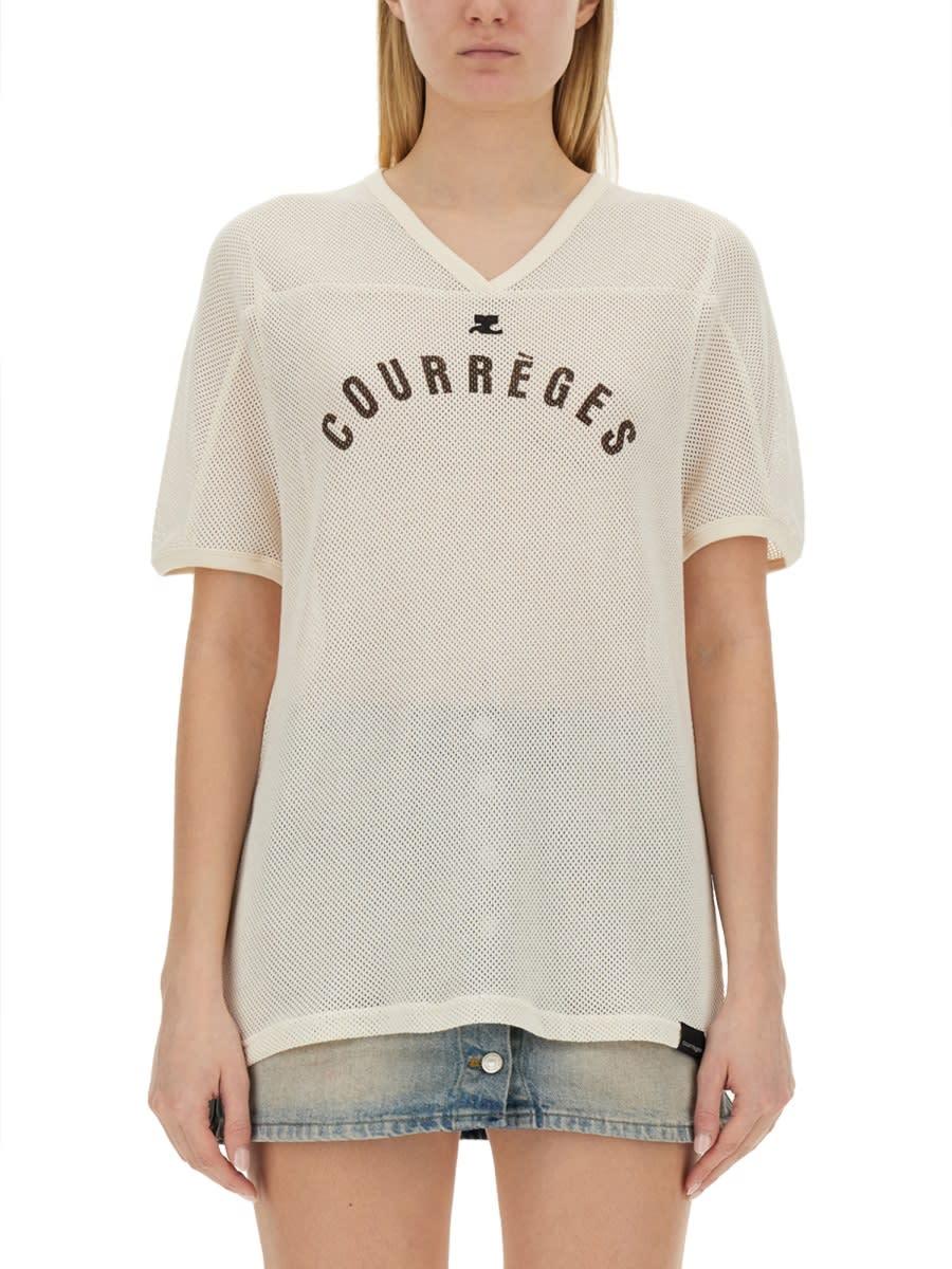 courrèges t-shirt with logo