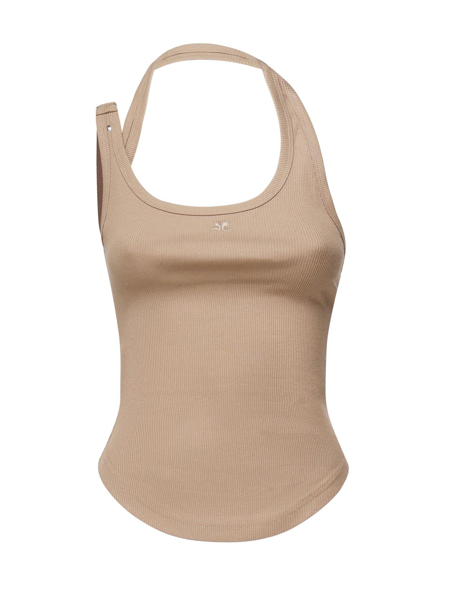 courrèges tank top with asymmetrical buckle