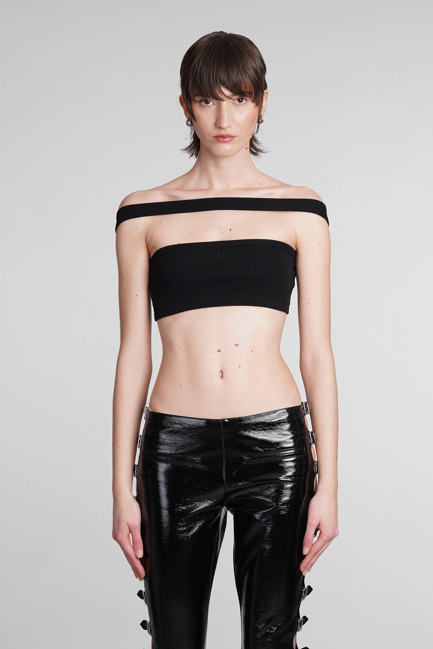 courrèges topwear in black cotton