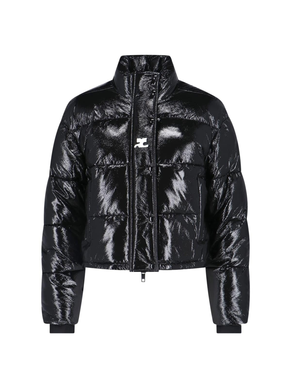 courrèges vinyl short down jacket
