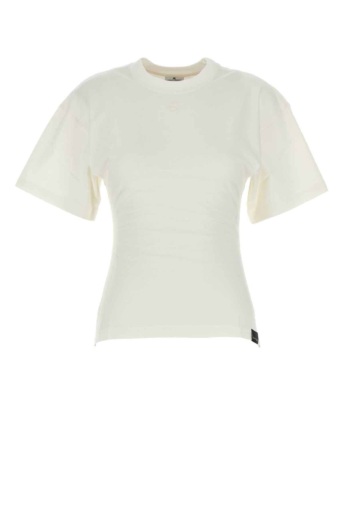 courrèges white cotton t-shirt