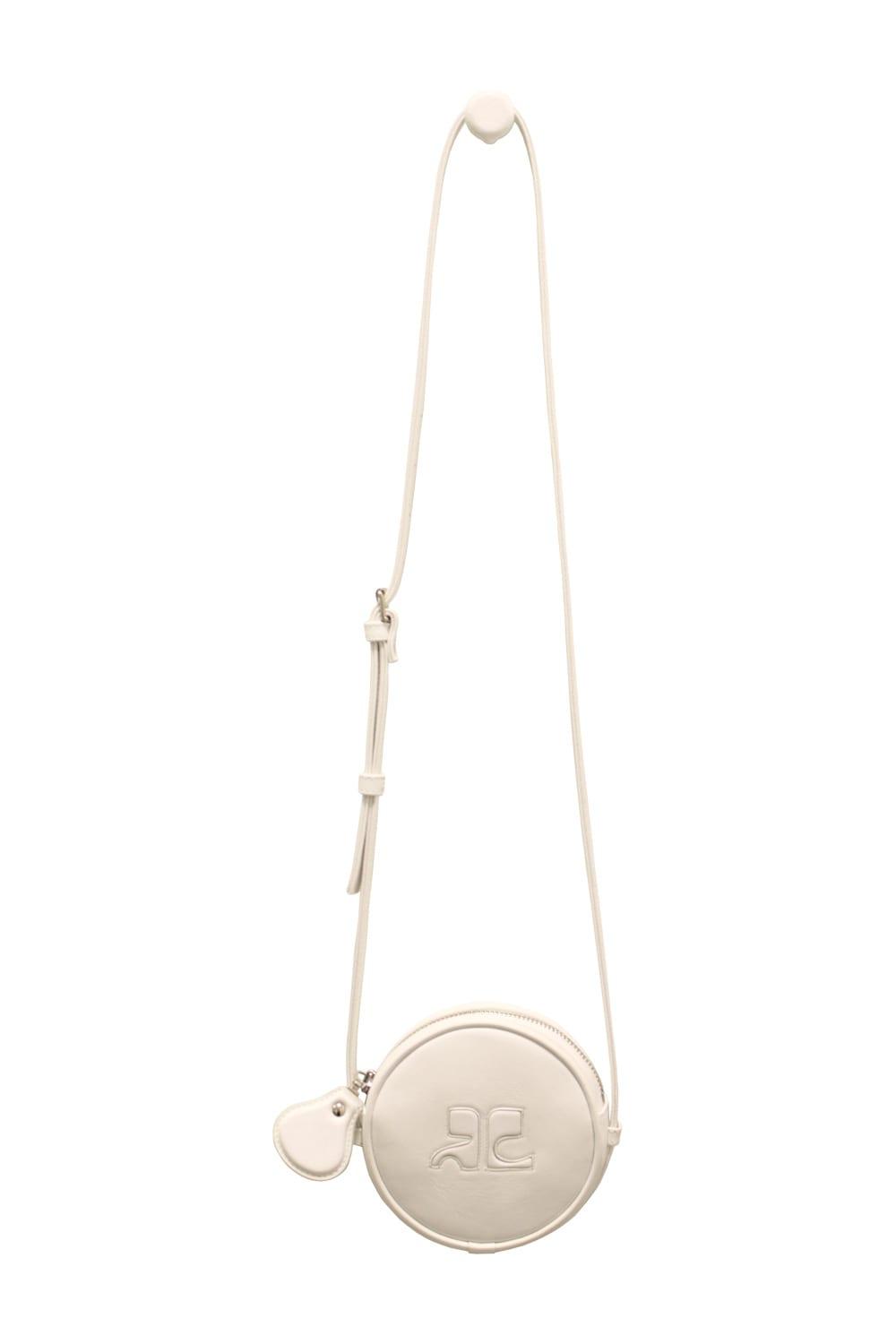 courrèges white leather crossbody bag