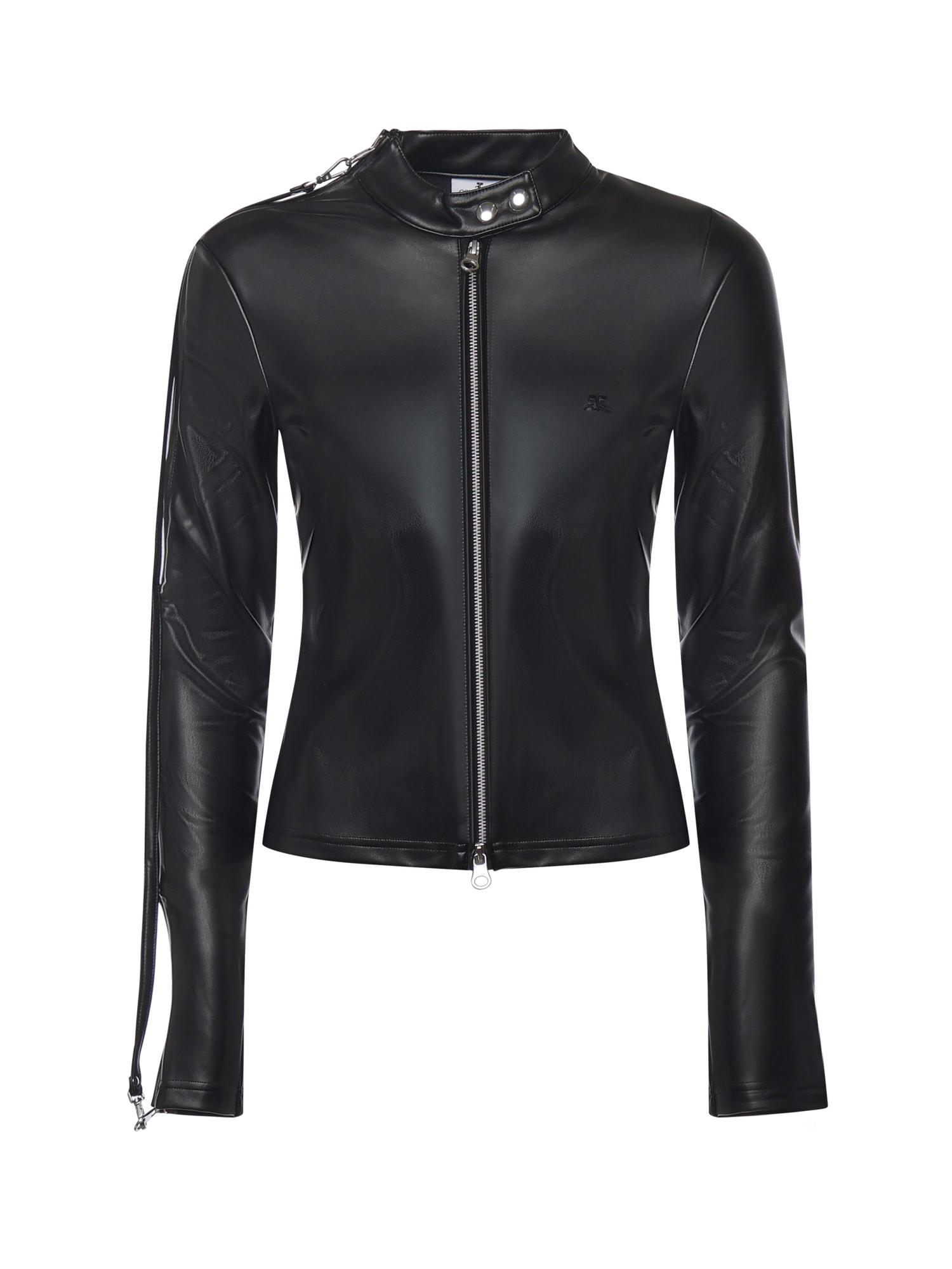 courrèges zip-up biker top