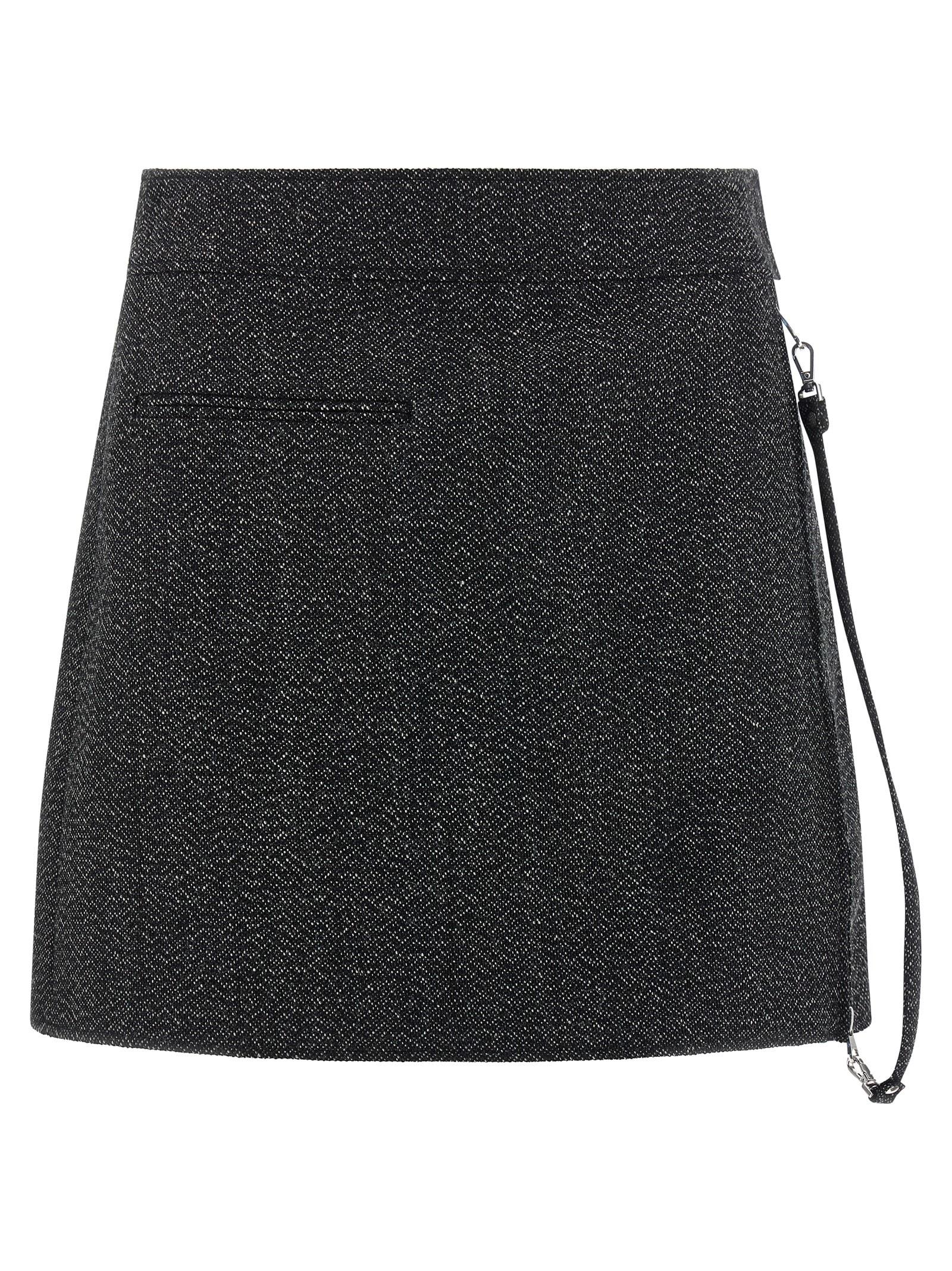 courrèges zipped caviar mini skirt