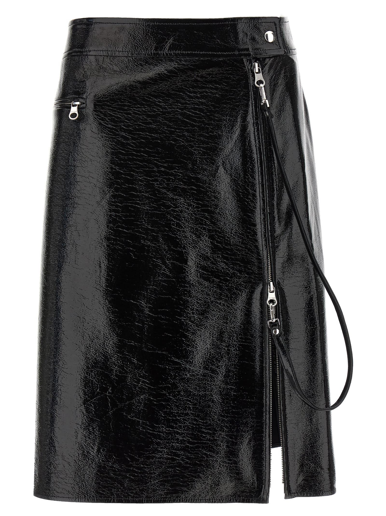 courrèges zipped vinyl skirt