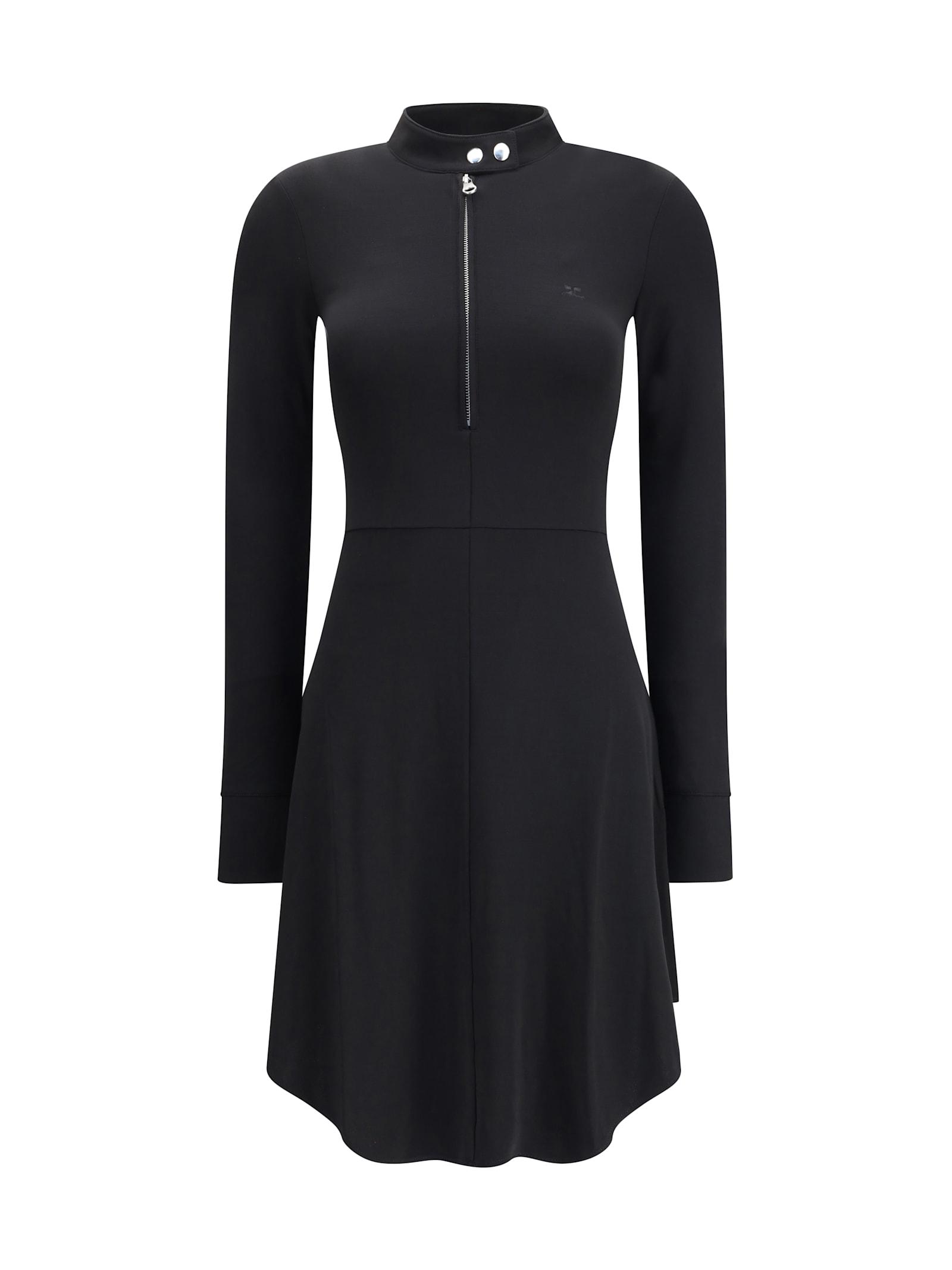 courrèges zippered jersey biker dress