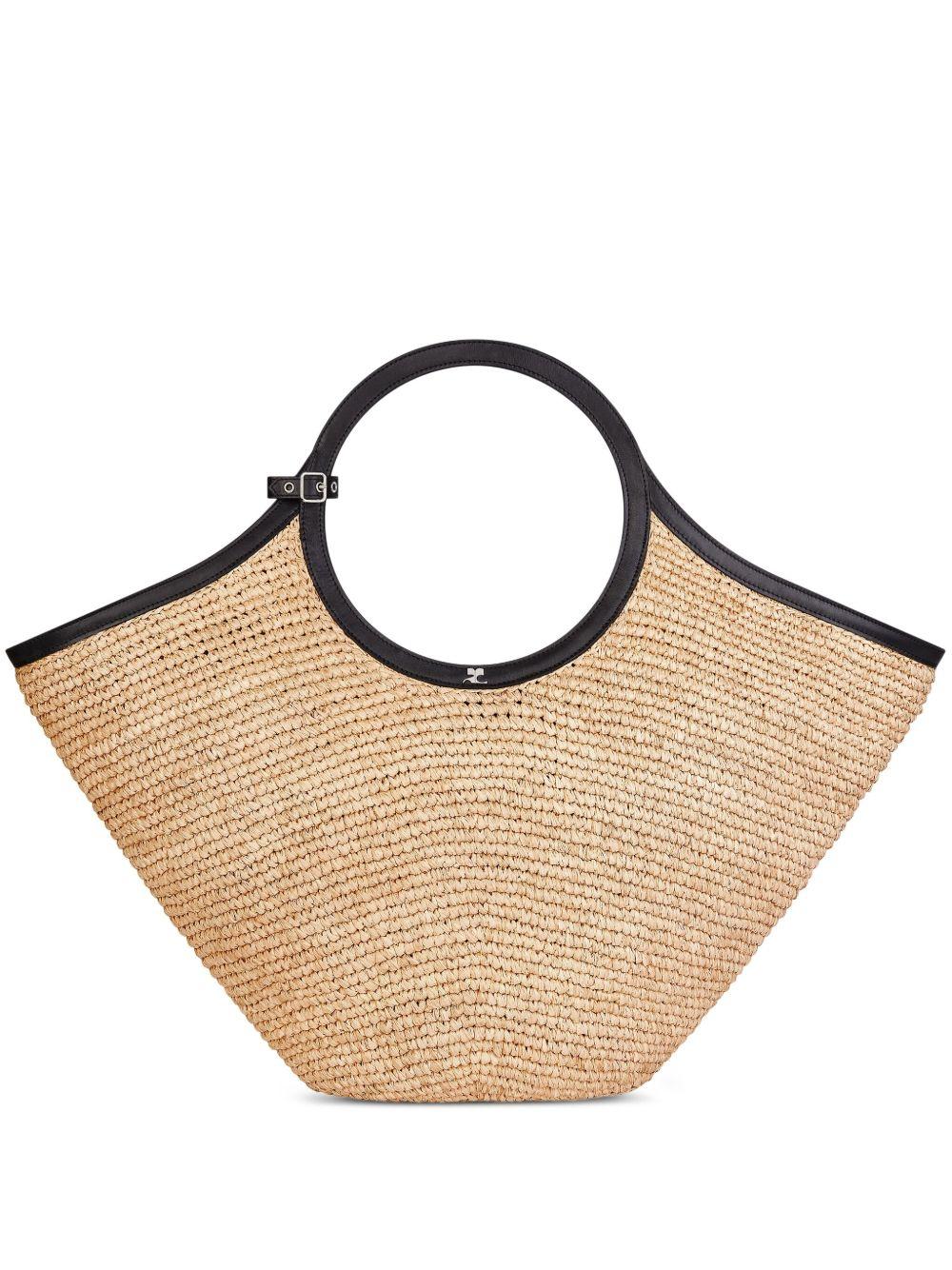 courreges bags beige outer: raffia - women