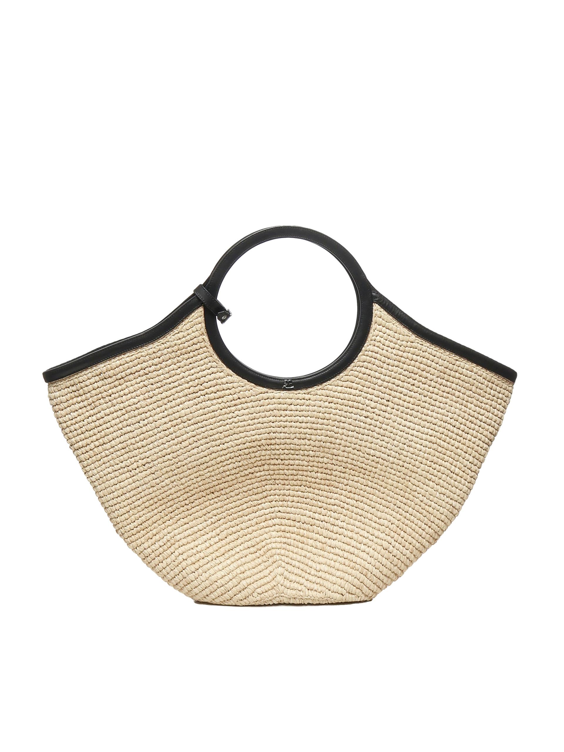 courreges bags natural beige raffia - women