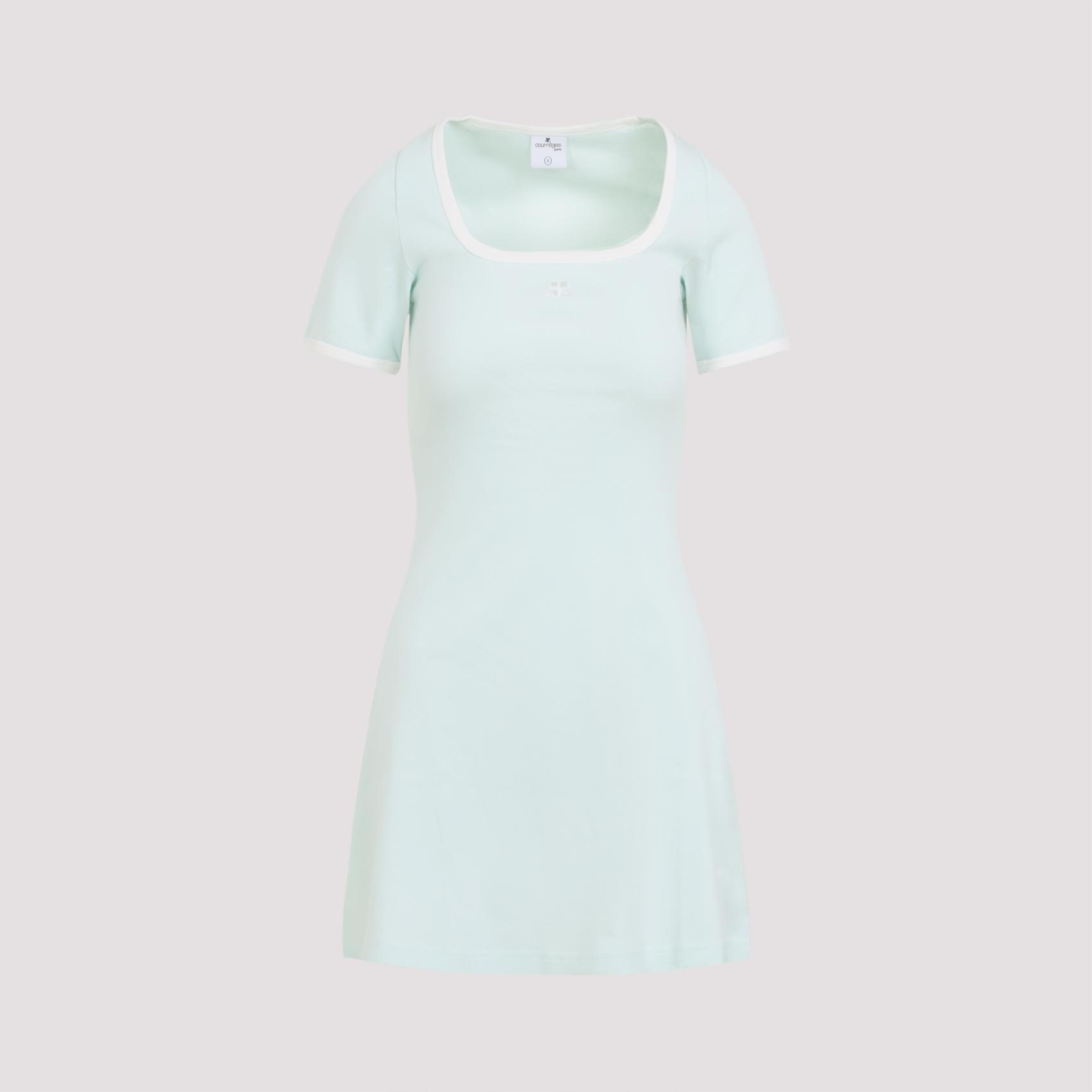 courreges contrast dress blue cotton - women