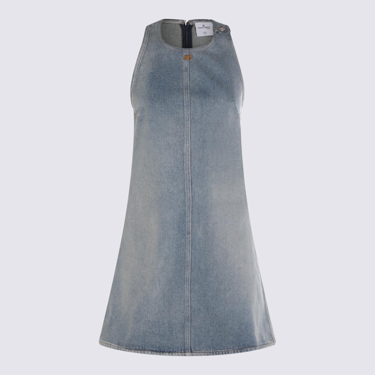 courreges dresses denim blue _co - women