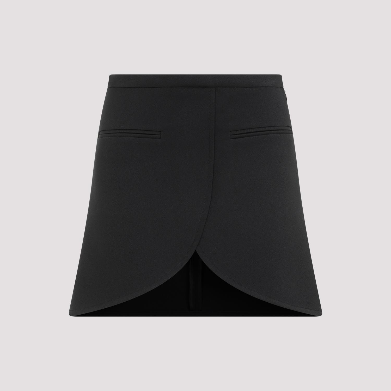 courreges ellipse twill mini skirt black polyester acetate - women