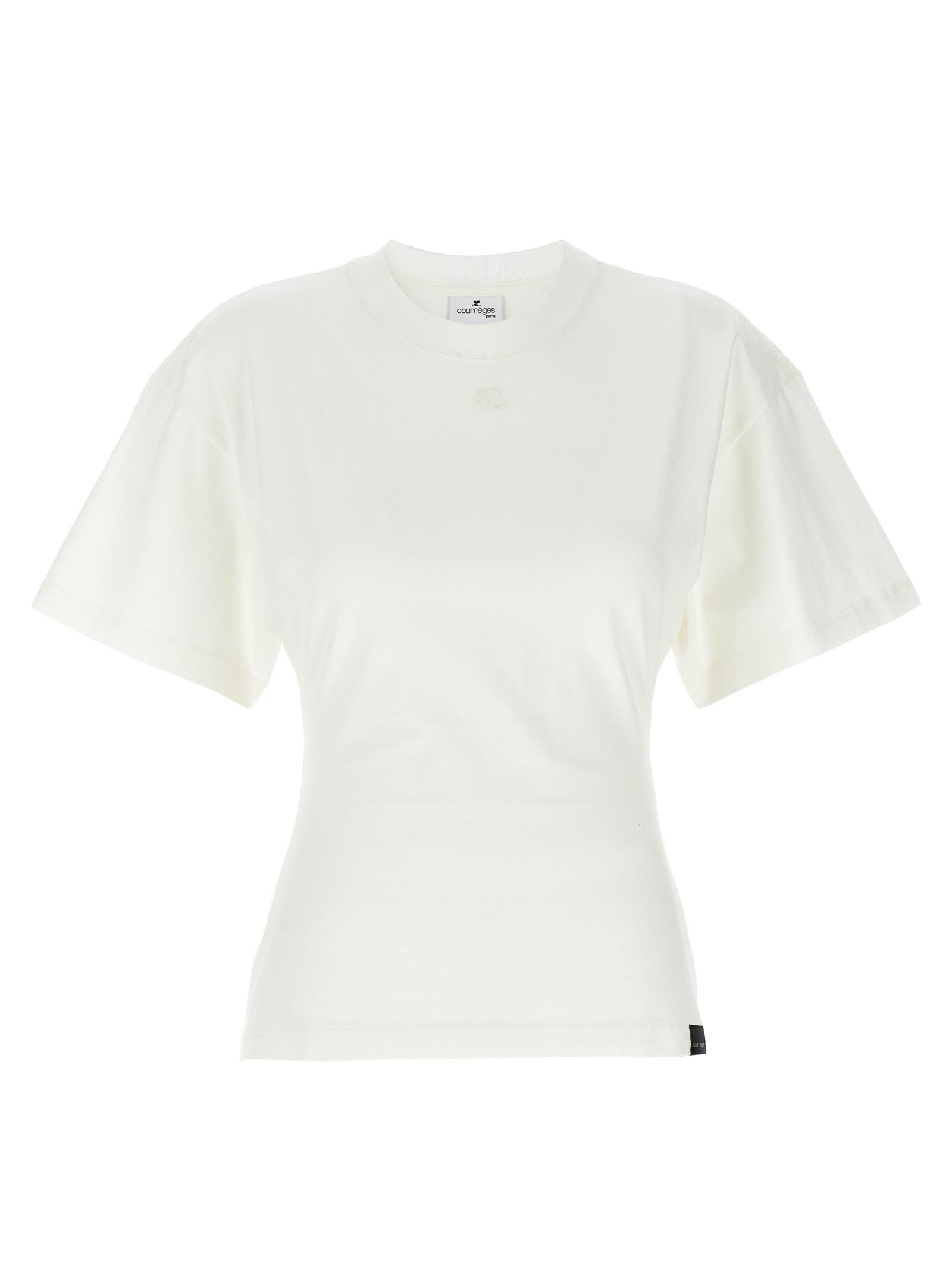 courreges fitted t-shirt white cotton - women