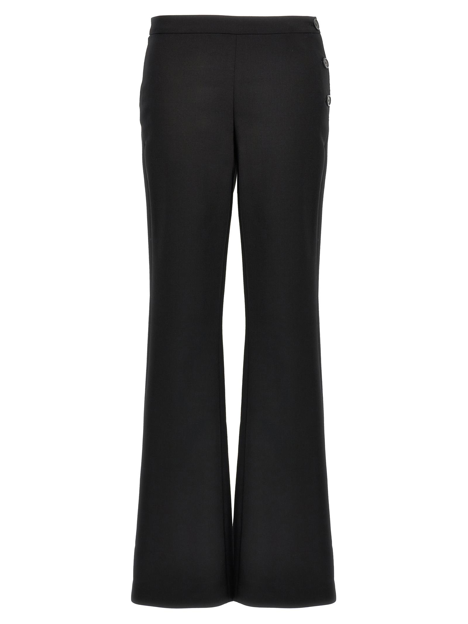 courreges oblique tailored pants black wool elastane polyamide - women