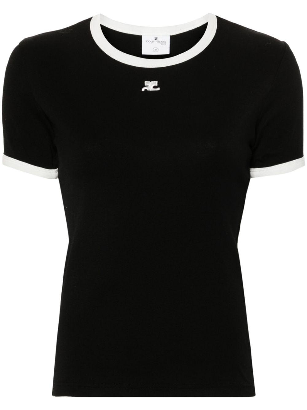 courreges pre t-shirts and polos black cotton - women