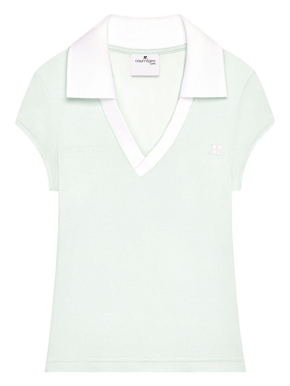 courreges pre t-shirts and polos clear blue polyester - women