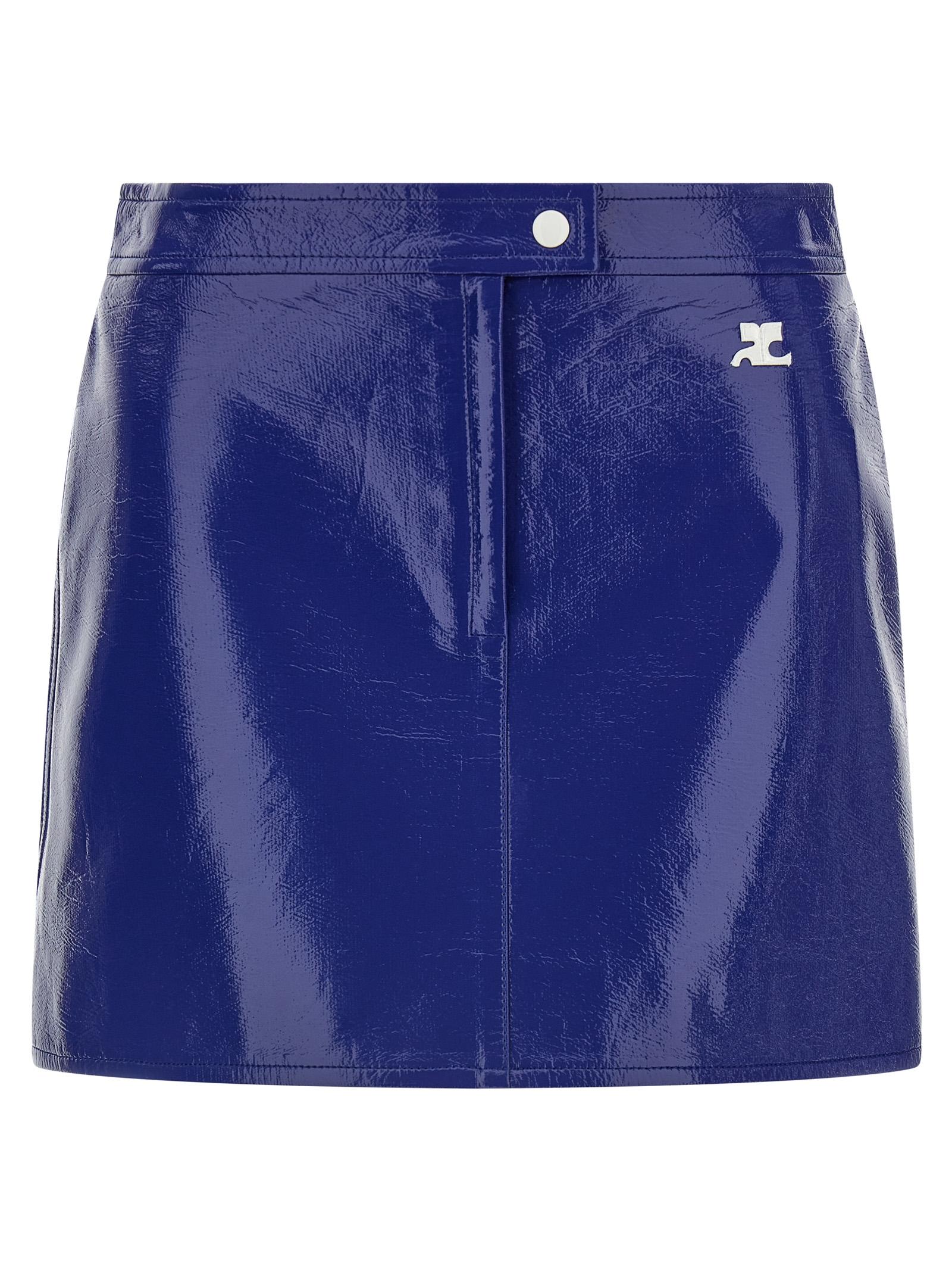 courreges reedition vinyl skirt blue - women