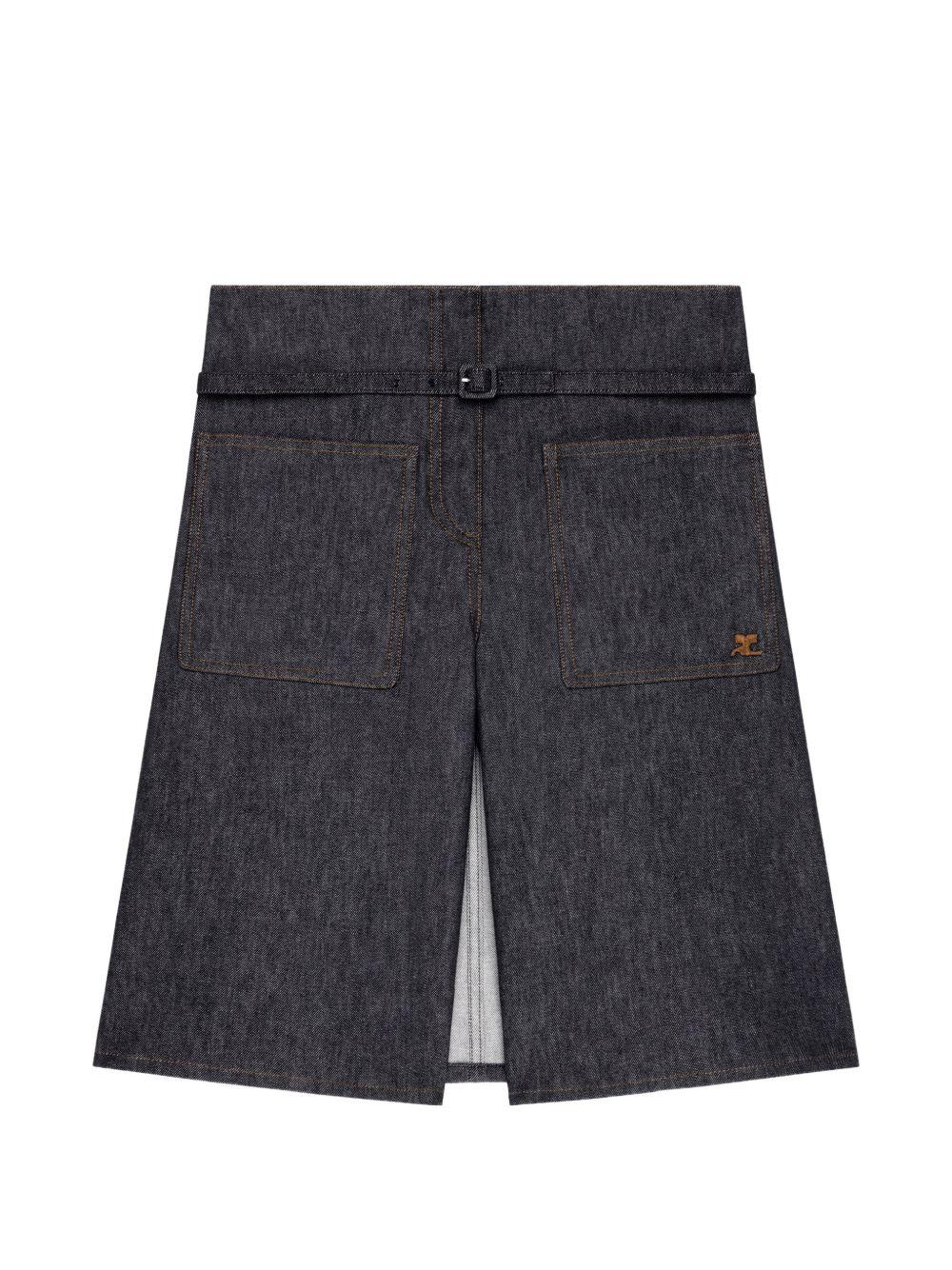 courreges shorts blu cotton - women