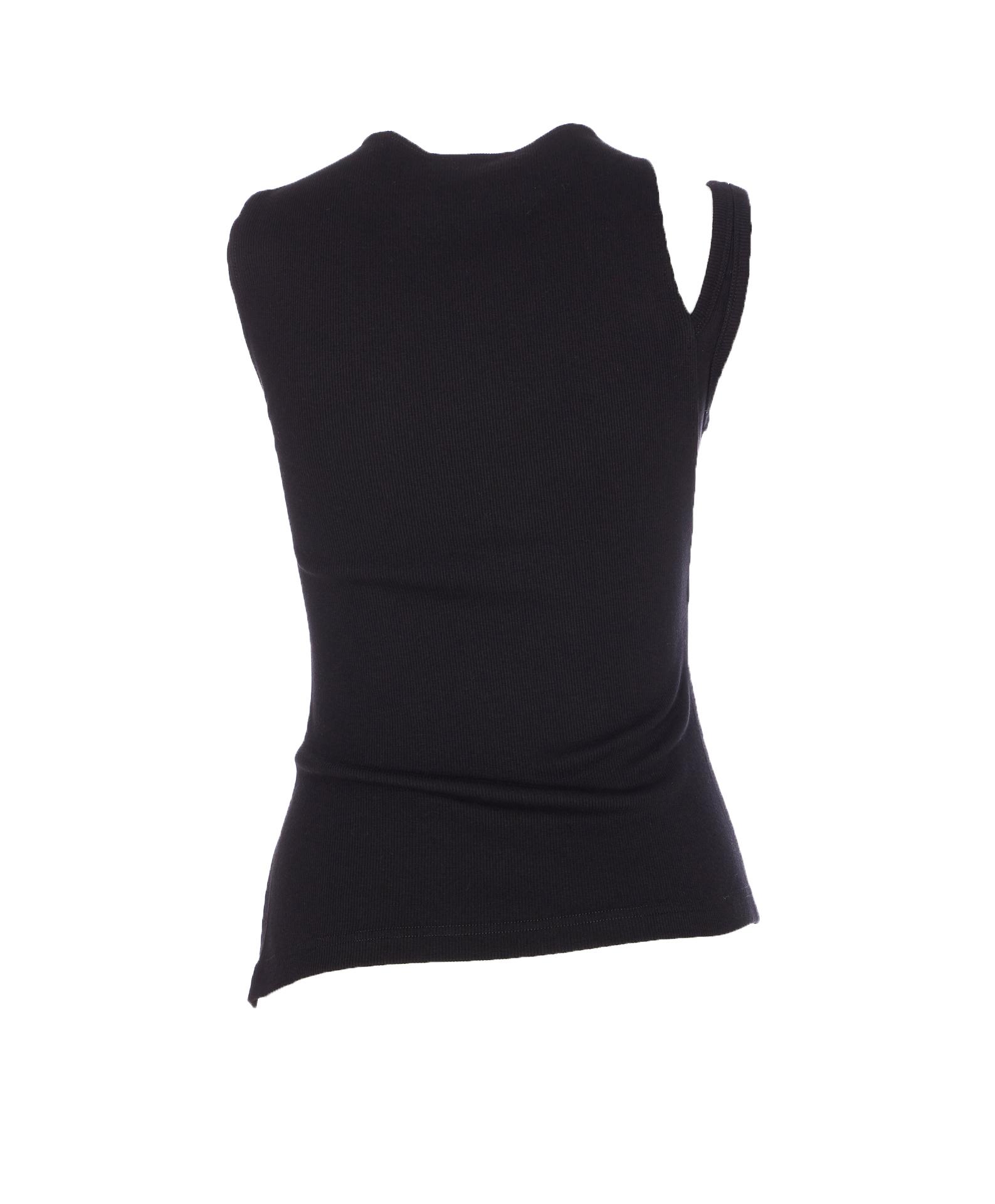 courreges top black cotton - women