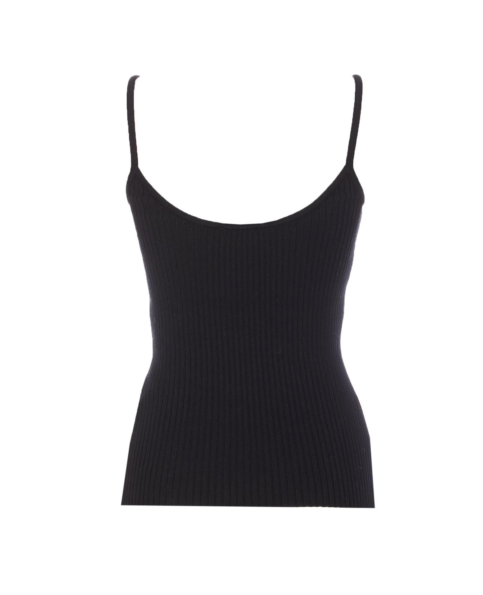 courreges top black viscose - women