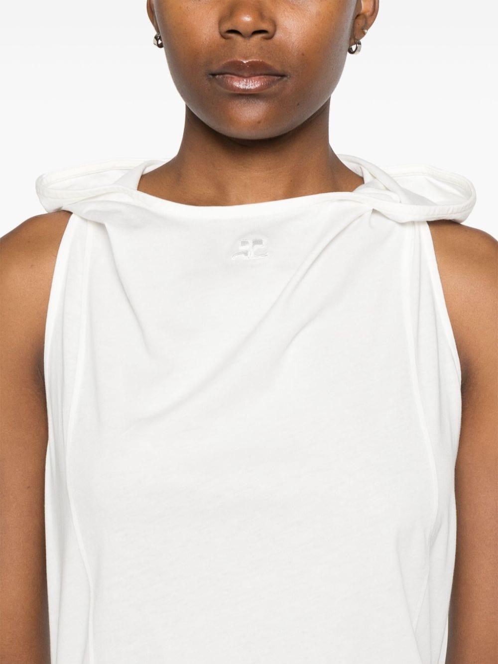 courreges top white cotton - women