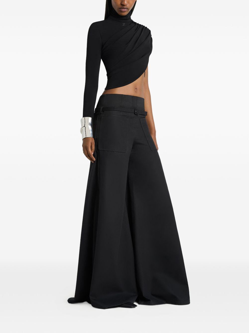 courreges trousers nero cotton - women