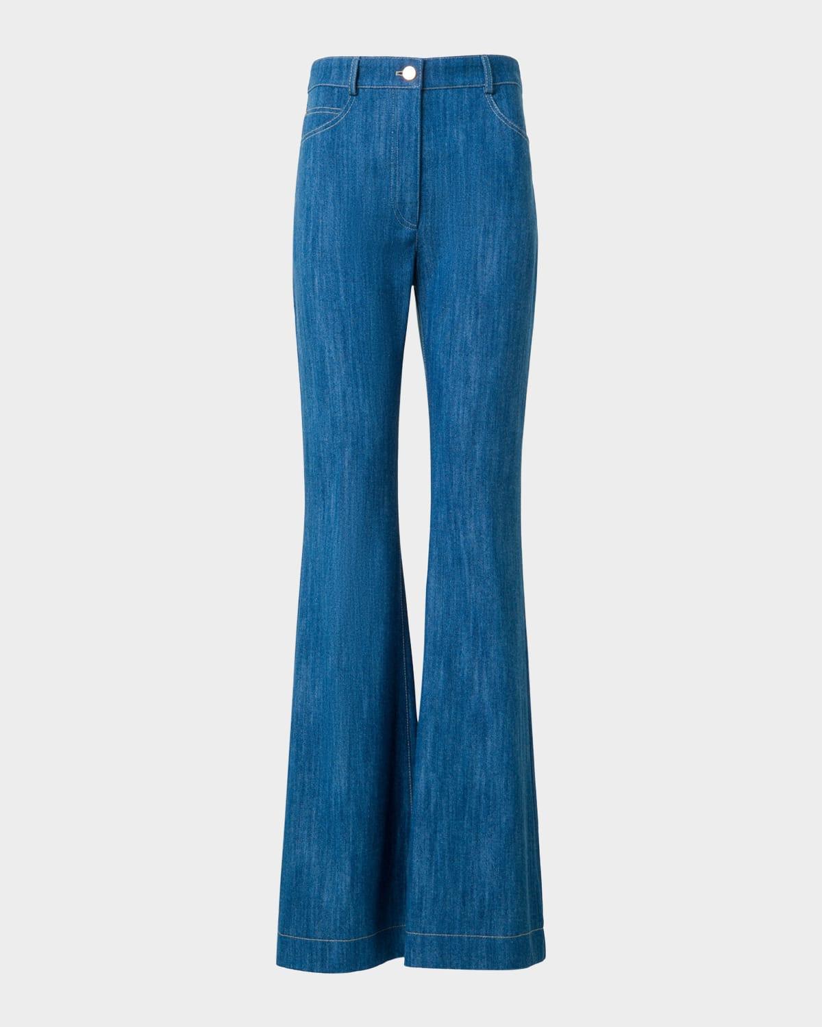 courtney cotton-stretch denim tailored flare jeans