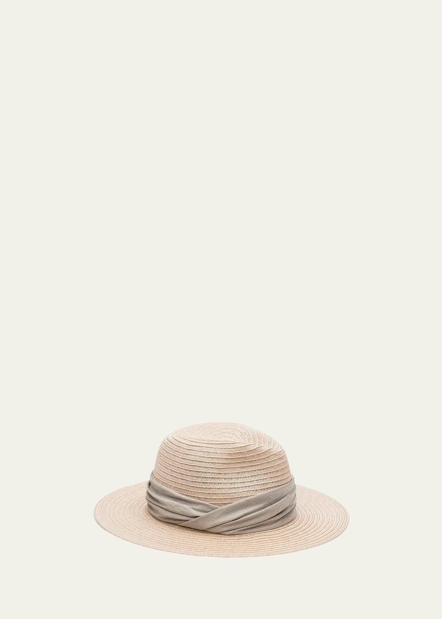 courtney woven fedora hat w/ scarf band