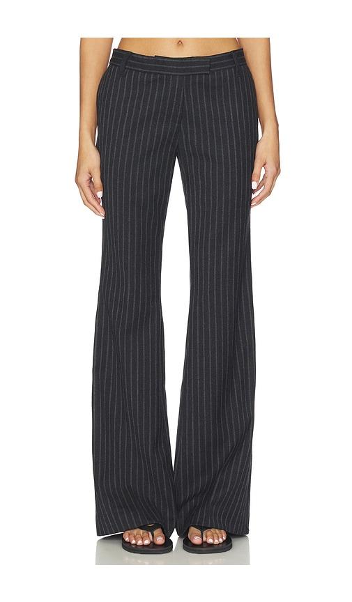courtney zheng stefan chalkstripe wool pants in navy,grey.