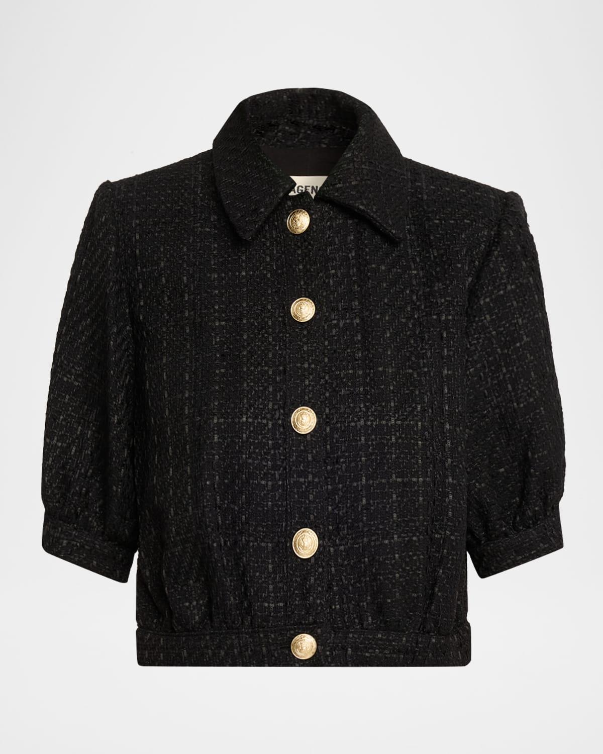 cove cropped short-sleeve tweed jacket