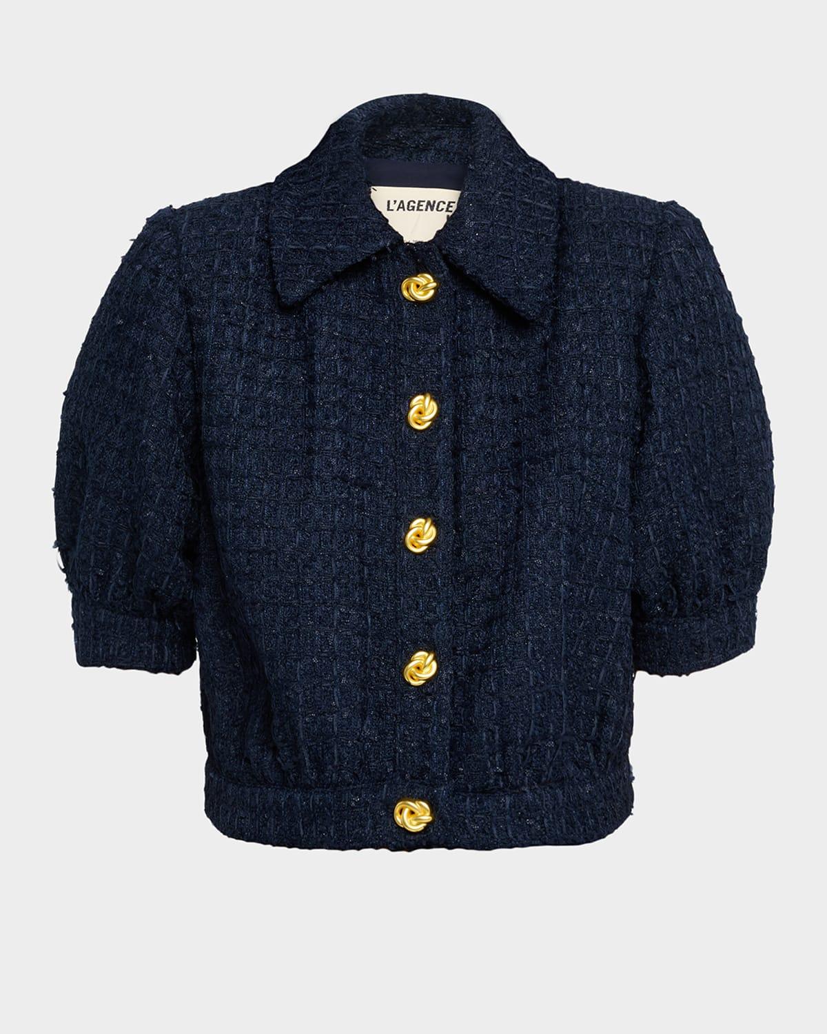 cove cropped short-sleeve tweed jacket