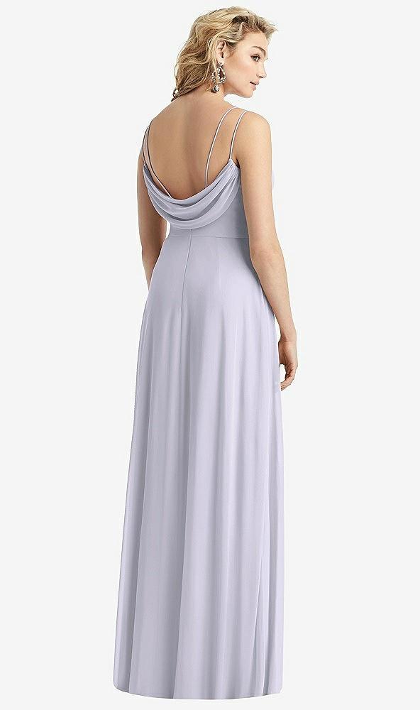 cowl-back double strap maxi dress with side slit