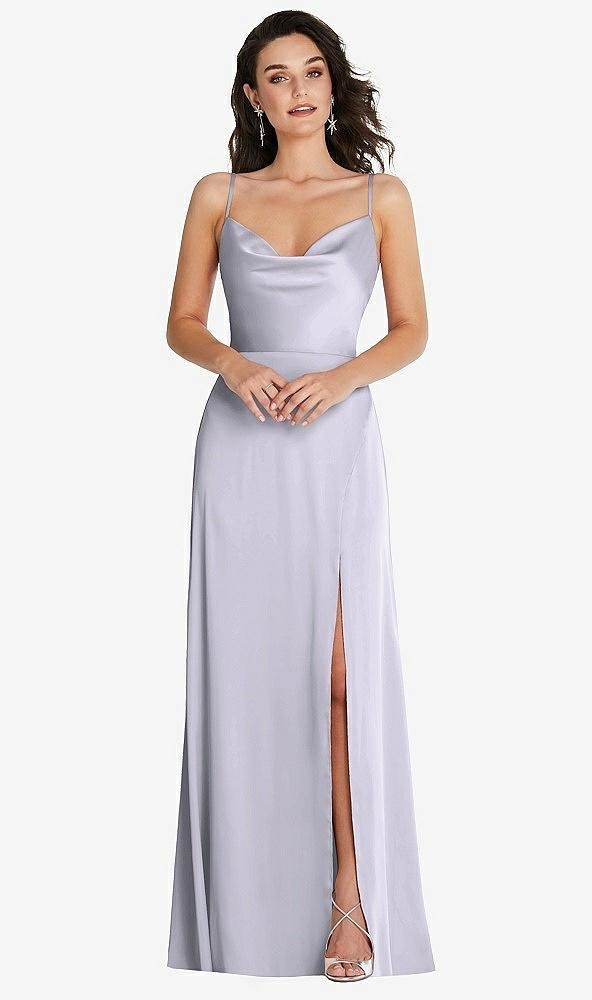 cowl-neck a-line maxi dress with adjustable straps